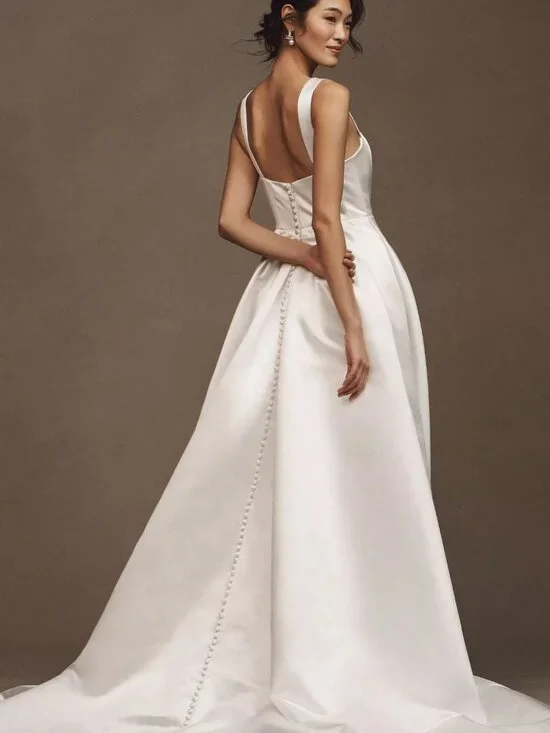 Jenny Yoo Clara Wedding Gown Size 8 Satin - Picture 7 of 7